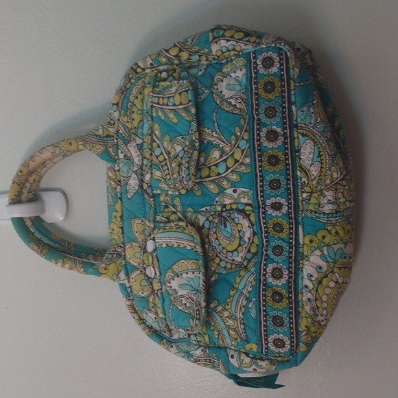 Vera Bradley Small Aqua/White/Green Handbag/Purse - Picture 3 of 12